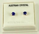 Earring Silver Stud Dark Blue