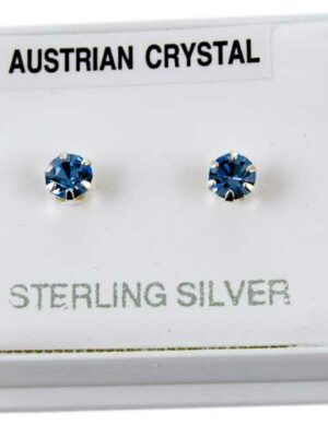 Earring Silver Stud Light Blue