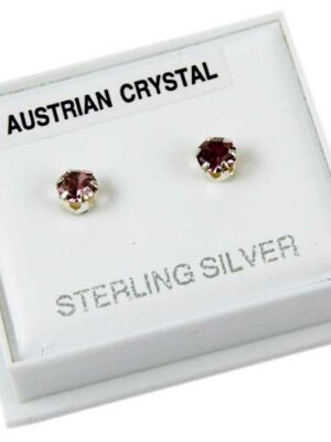 Earring Silver Stud Light Purple