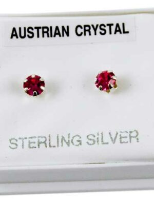 Earring Silver Stud Pink