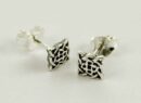 Earring Silver Stud Celtic Square