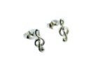 Earring Silver Stud Music Note