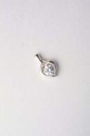 Pendant Silver Heart Stone 12mm