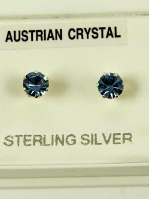 Earring Silver Stud Light Blue