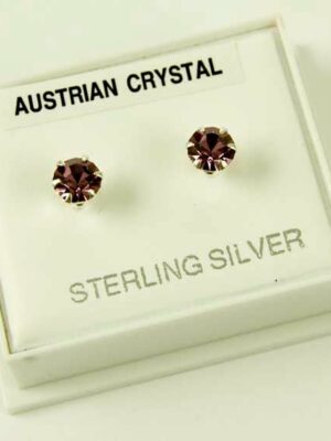 Earring Silver Stud Light Purple