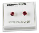 Earring Silver Stud Pink