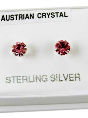 Earring Silver Stud Pink