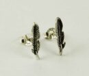 Earring Silver Stud Feather