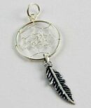 Pendant Silver Dream Catcher Plain 14mm
