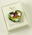 Silver Pendant Heart Rainbow