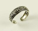 Toe Ring Silver Band Swirly