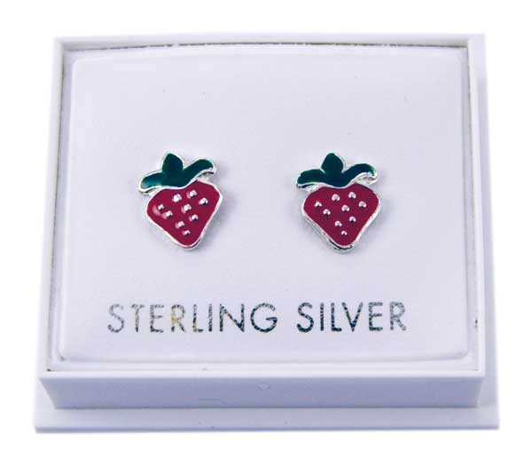 Earring Strawberry Enamel