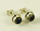 Silver Earring Stud Labradorite