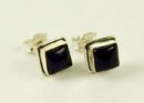 Silver Earring Stud Amethyst