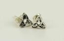 Earring Silver Stud Celtic Triangle