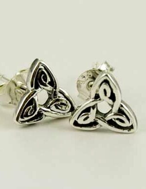 Earring Silver Stud Celtic Triangle
