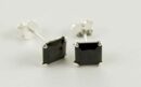 Earring Square Black Stone 6mm