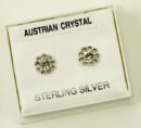 Silver Earring Flower Clear