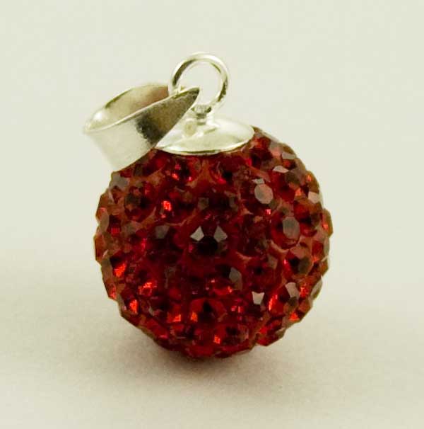 Pendant Silver Cluster Light Siam 12mm Ball
