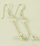 Silver Earring Drop Clear L5cm