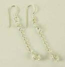 Silver Earring Drop Clear L5cm