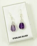 Silver Earring Faceted Oval