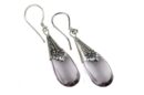 Earring Silver Drop Rose Quartz