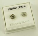 Silver Earring Stud Flower W7m