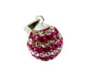 Pendant Silver Ball 12mm Rose And White