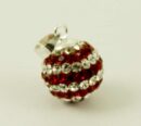 Pendant Silver Ball 12mm Siam And White