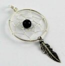 Pendant Silver Dream Catcher Black 20mm