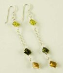 Silver Earring Triple Squares