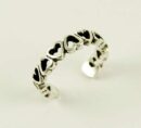 Toe Ring Silver Cut Hearts