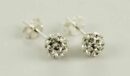 Earring Silver Crystal Cluster