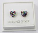 Earring Silver Stud Heart 8mm