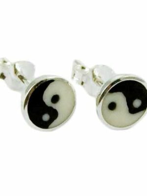 Earring Silver Stud Ying Yang