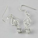 Silver Earring Stone Clear