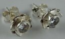 Earring Silver Stud Clear