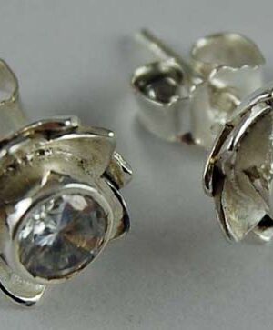 Earring Silver Stud Clear