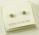 Silver Earring Crystal Cluster