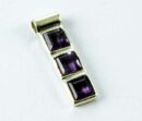 Pendant Silver 3 Stone Amethyst
