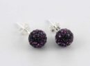 Earring Cluster Amethyst 8mm Ball