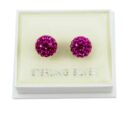 Earring Cluster Fuchsia 8mm Ball