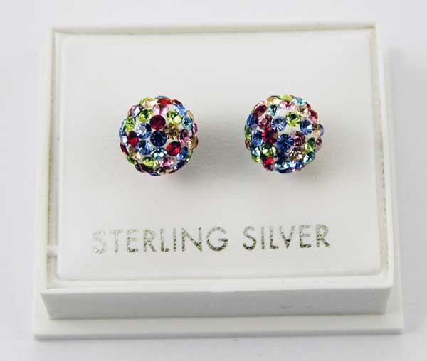 Earring Silver Stud Ball 8mm