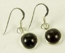 Silver Earring Circle Garnet