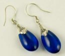Earring Silver Drop Dark Blue