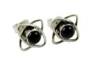 Earring Silver Stud Amethyst