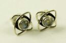 Earring Silver Stud Moonstone
