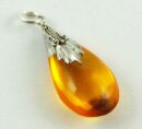Pendant Silver Amber Colour