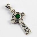Pendant Silver Cross Emerald